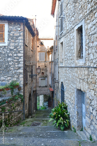 Fototapeta Naklejka Na Ścianę i Meble -  A street in Falvaterra, a medieval village in Lazio, Italy.