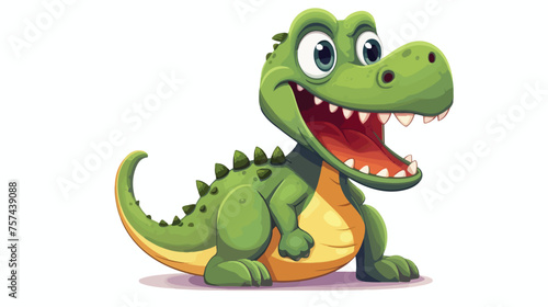 cartoon happy and funny dinosaur tyrannosaurus