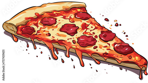 Cartoon of a slice of pizza Vector