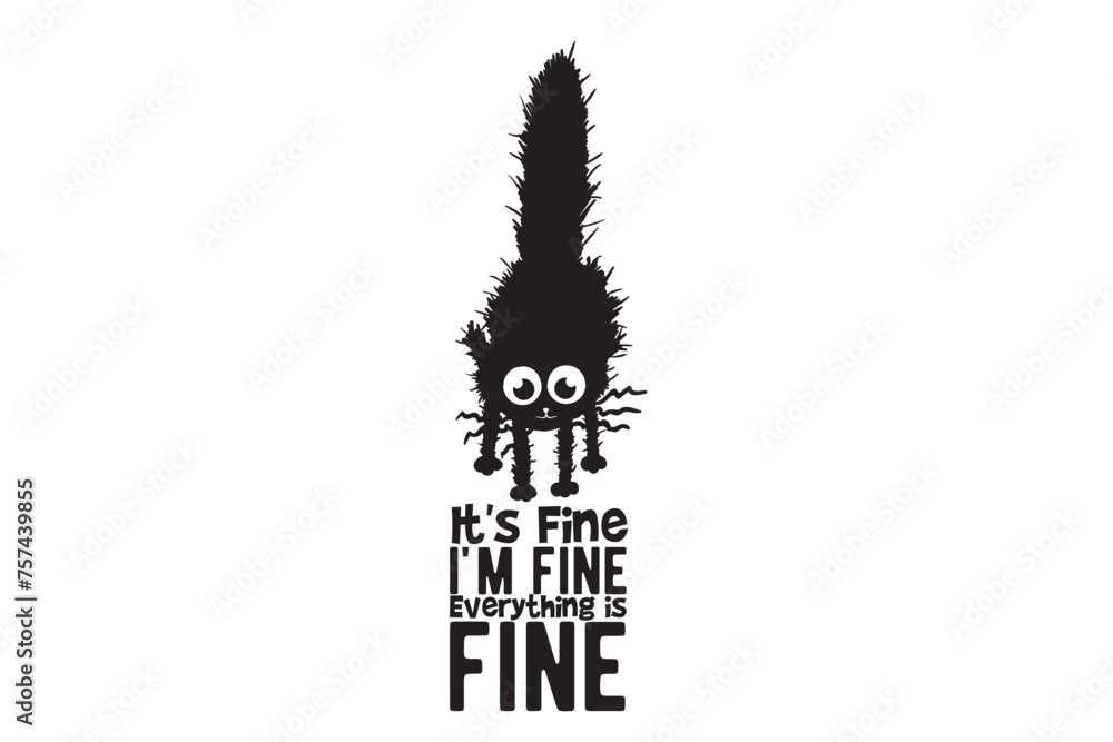 It’s Fine I’m Fine Everything is Fine SVG, Whimsical Black Cat, It’s ...