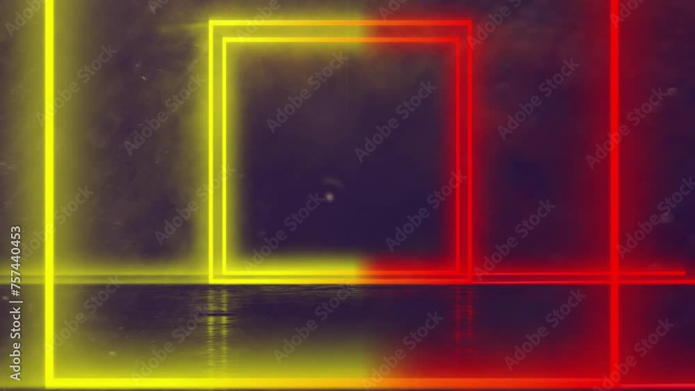 Animation of glowing neon light trails moving over black background Animation of glowing neon light trails moving over black background