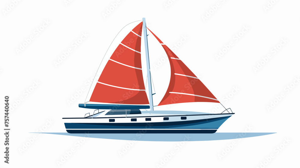 Catamaran icon. Flat color design. Vector .  flat vector