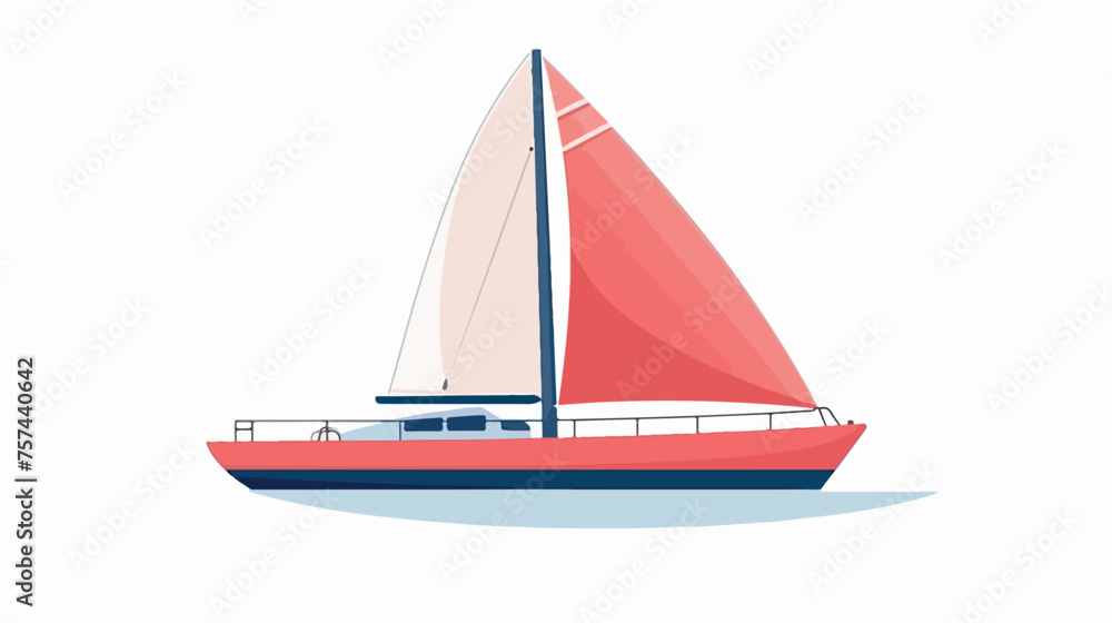 Catamaran icon. Flat color design. Vector .  flat vector