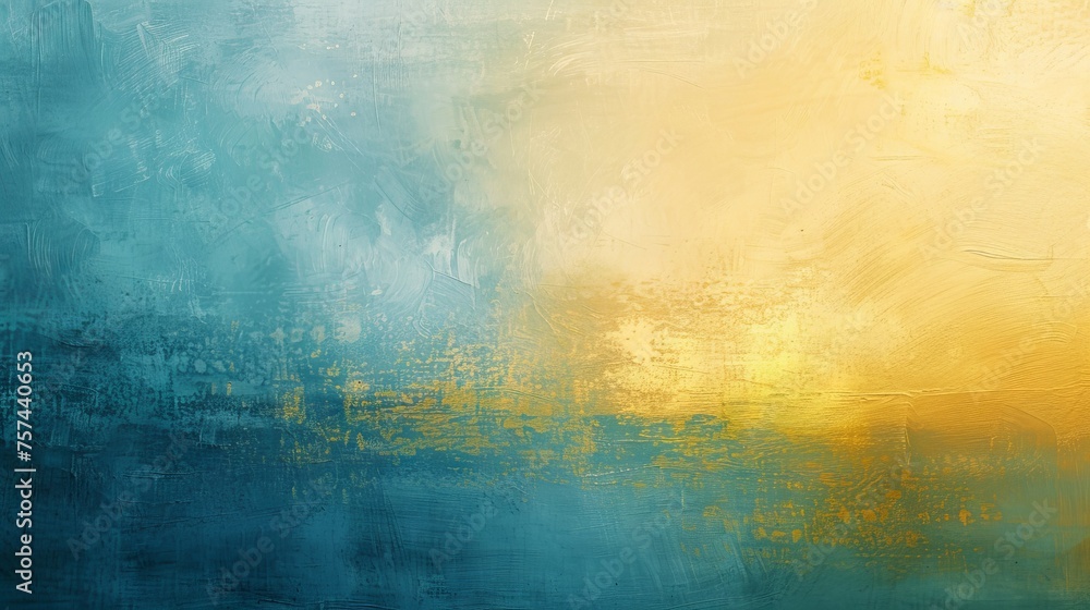 A serene sky blue and soft yellow textured background, representing peace and optimism. - obrazy, fototapety, plakaty 