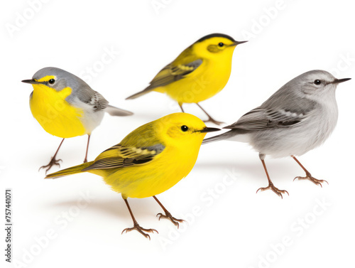 Warbler collection set isolated on transparent background, transparency image, removed background