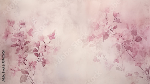 Soft pink floral watercolor design for a delicate vintage background