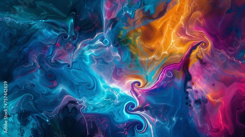 Abstract digital art piece with vibrant colors and fluid shapes, representing creativity and imagination.