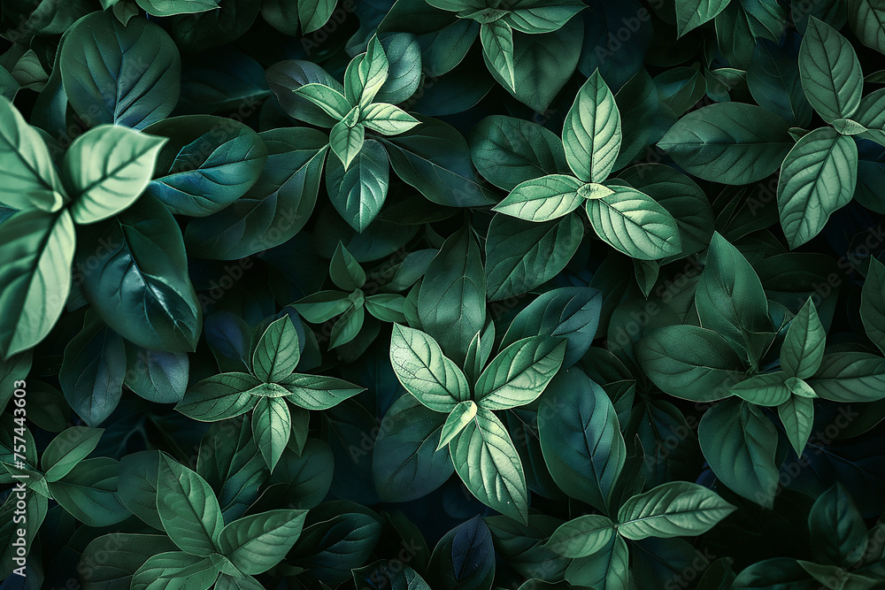 Green foliage abstract pattern background. Dark green moody backdrop for your design with copy space. Eco nature concept. Green foliage abstract pattern background. Dark green moody backdrop for your design with copy space. Eco nature concept.