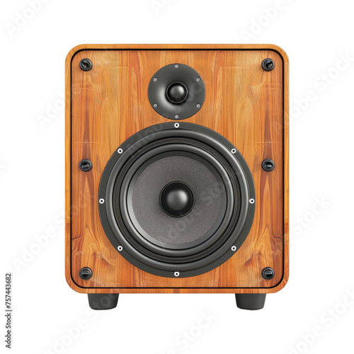 audio loudspeakers, front view, 3d render, isolated on transparent background