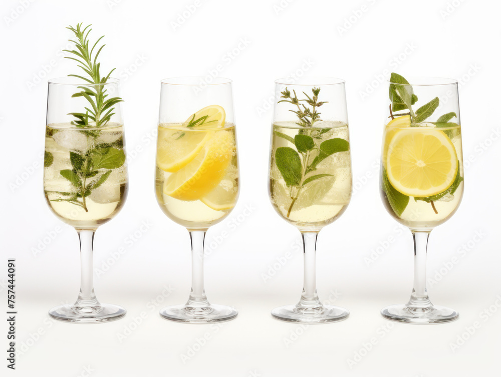 white wine collection set isolated on transparent background, transparency image, removed background