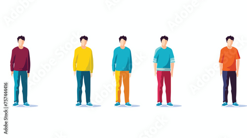 Colorful and simple person design flat vector isolated