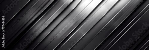Grey metallic gradient surface with diagonal pattern, sleek and modern ambiance for technology design. Abstract design with copy space. Web banner.