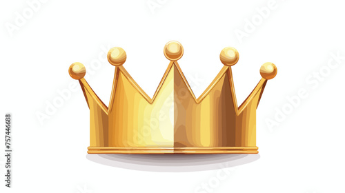 Crown icon with gold gradient flat vector isolated