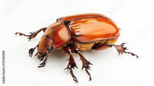 June beetle on a white background, showcasing the detailed anatomy and beauty of coleopteran insects photo