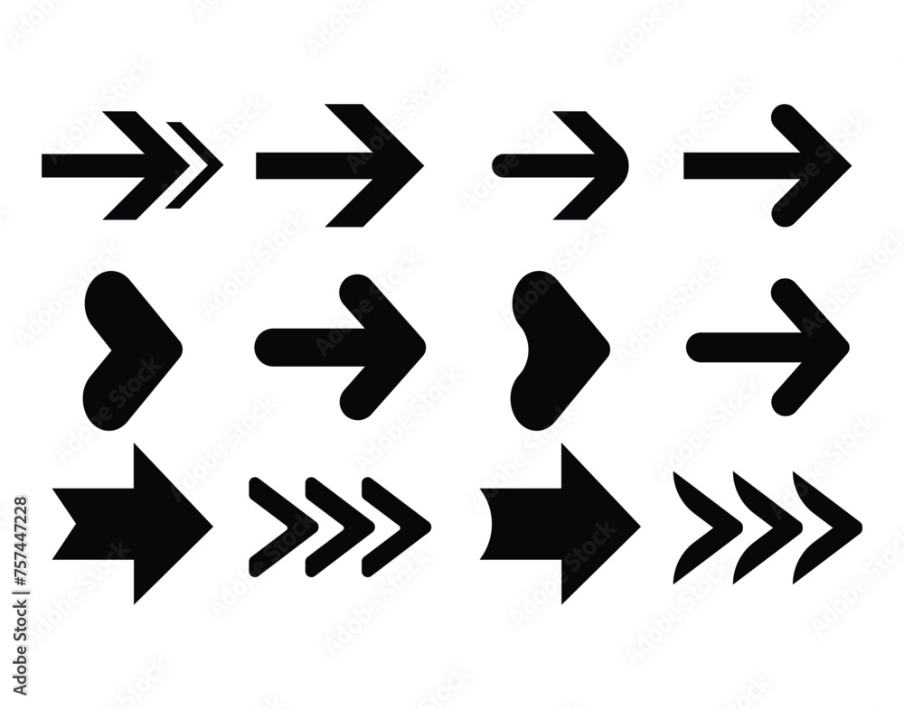 Arrows set of black icons. Arrow icon. Arrow vector collection. Arrow. Cursor. Modern simple arrows. Vector illustration isolated on white background in eps 10. Arrows set of black icons. Arrow icon. Arrow vector collection. Arrow. Cursor. Modern simple arrows. Vector illustration isolated on white background in eps 10.