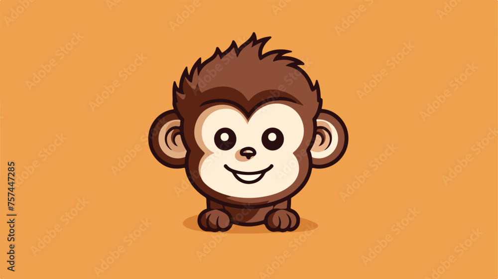 Cute animal monkey logo. Types of cute animal logos