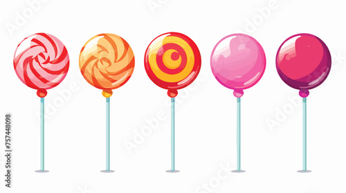 Cute cartoon lollipop Vector Illustration.  flat vector © Megan