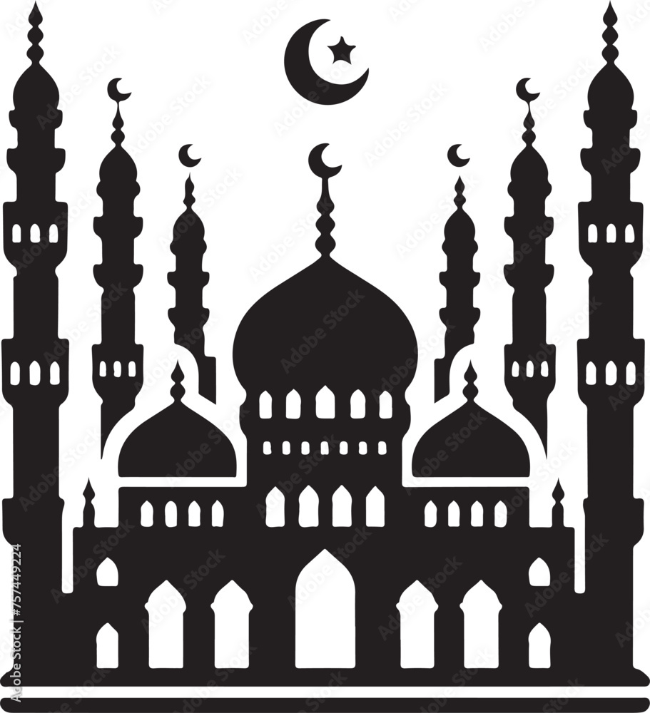 The mosque Silhouette vector Illustration