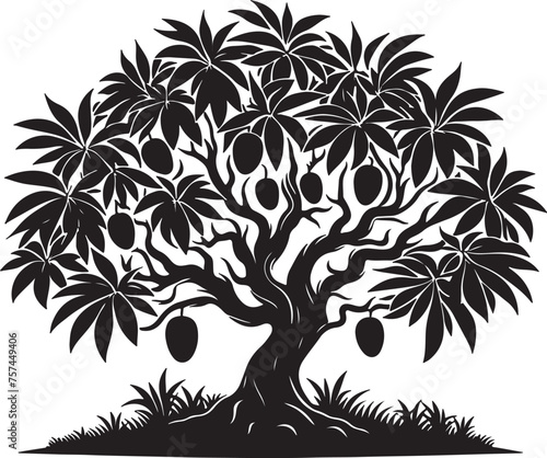 Mango Tree Silhouette vector Illustration