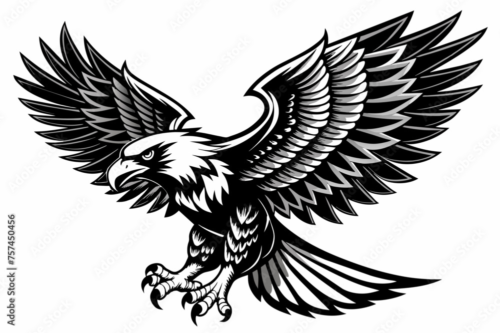 Black history month eagle vector art illustration