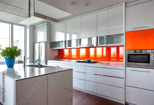 Colorful modern kitchen interior 