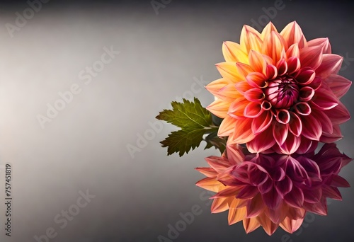 Dahlia Autumn flower design.With copy-space