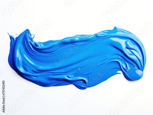 blue paint stroke isolated on transparent background, transparency image, removed background