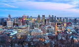 Panorama of the Montreal city skyline in the evening light, Canada