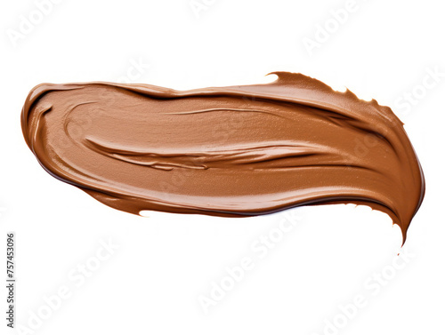 brown paint stroke isolated on transparent background, transparency image, removed background