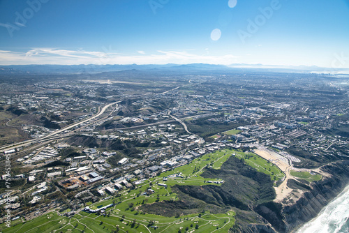 Aerial views of Sorrento Mesa, UTC, and La Jolla San Diego California