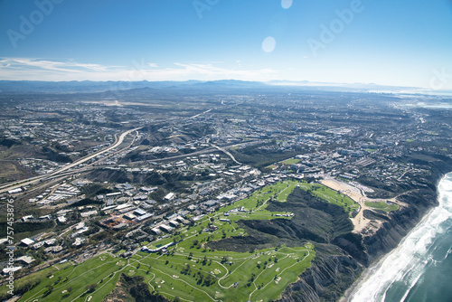 Aerial views of Sorrento Mesa, UTC, and La Jolla San Diego California