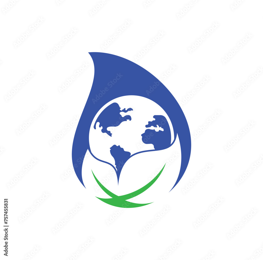 Globe leaf logo icon vector. Earth and leaf logo combination. Planet and eco symbol or icon	
