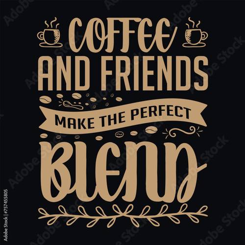 coffee typography t shirt design photo