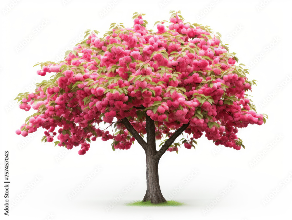 cherry tree isolated on transparent background, transparency image, removed background