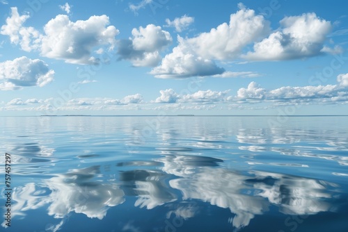 Serene Landscape of Calm Waters Under a Cloudy Sky