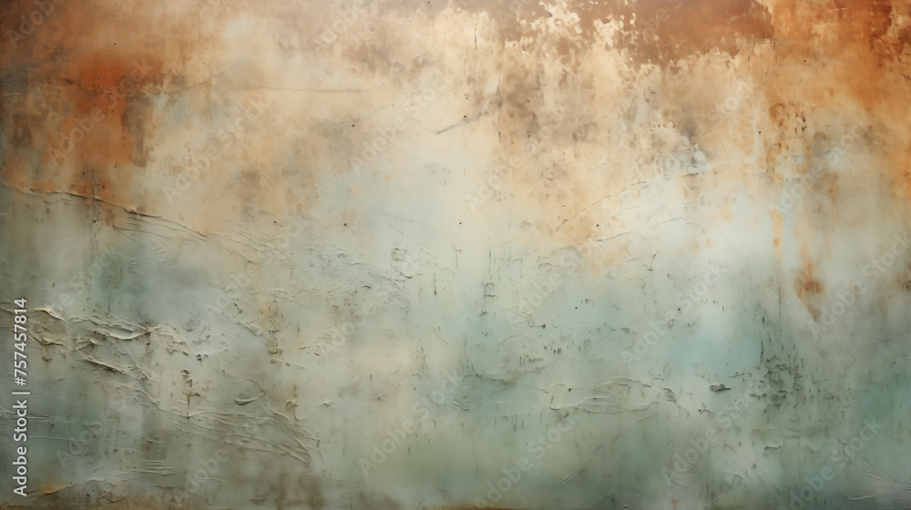 Old distressed blue background with peeling paint texture