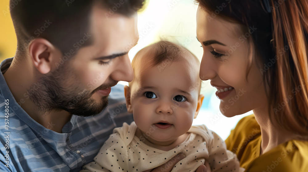 very happy parents playing with their baby, starting their new family very happy parents playing with their baby, starting their new family