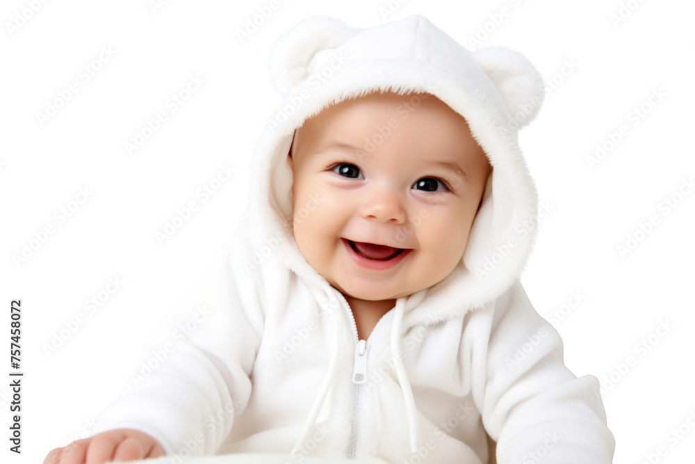Portrait studio of young adorable baby with happy smile isolated on transparent background. Portrait studio of young adorable baby with happy smile isolated on transparent background.