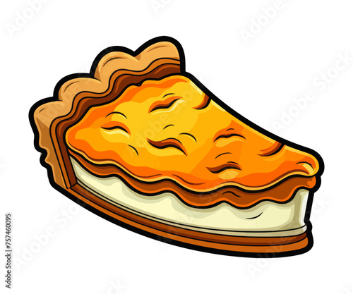 A single piece of pie resting on a plain white background
