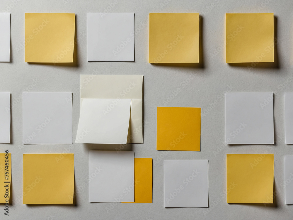 Empty sticky notes. Empty sticky notes.
