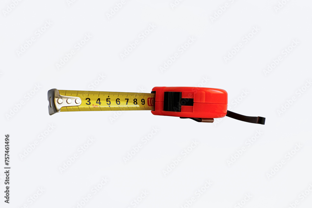 Measuring device. Meter. A working tool on a white background. Repair and construction Measuring device. Meter. A working tool on a white background. Repair and construction