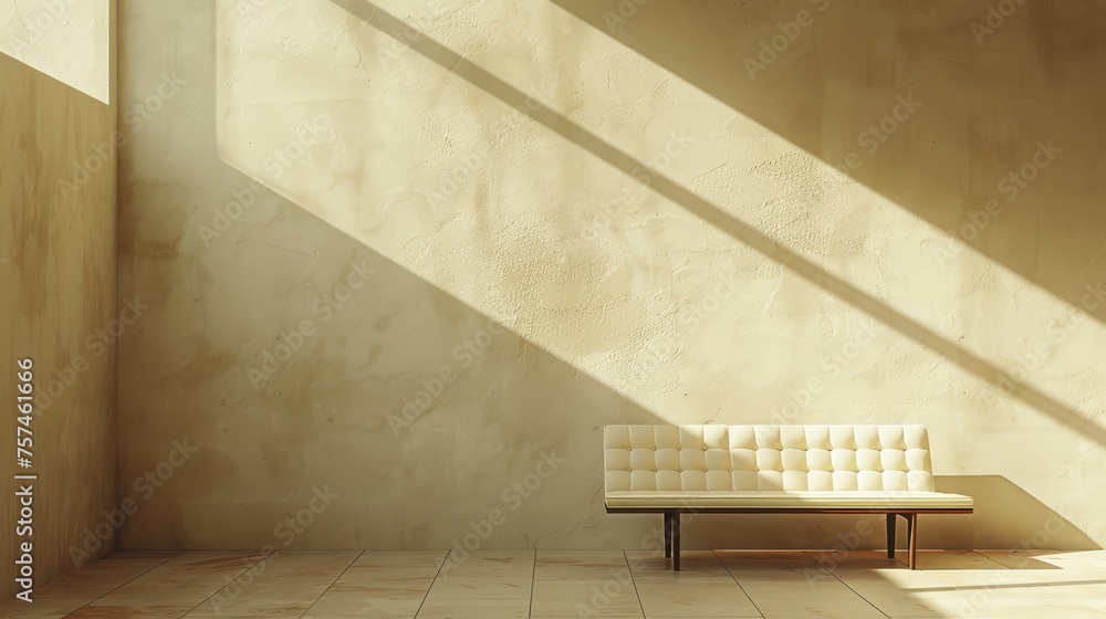 Minimalist Interior with Sunlight and White Sofa Minimalist Interior with Sunlight and White Sofa