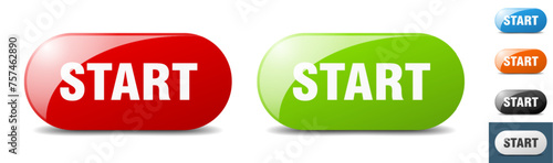 start button. key. sign. push button set