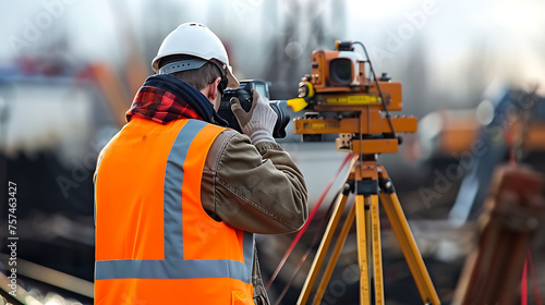 A Civil Engineering Technician Conducting field surveys and measurements to gather data for construction projects