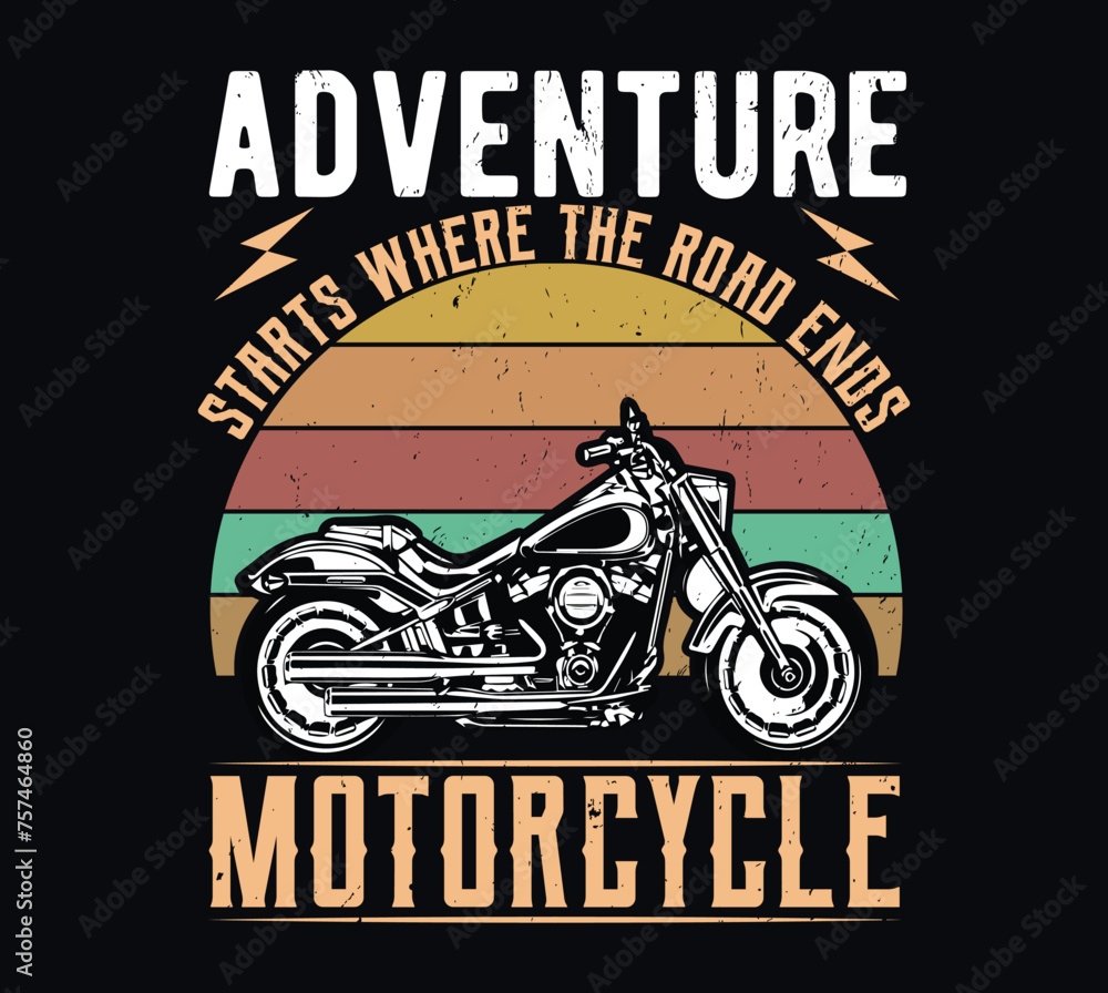Motorcycle Vintage T-shirt Design