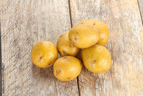 Raw young baby potato heap