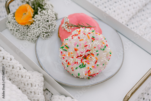 sprinkles and pink donuts