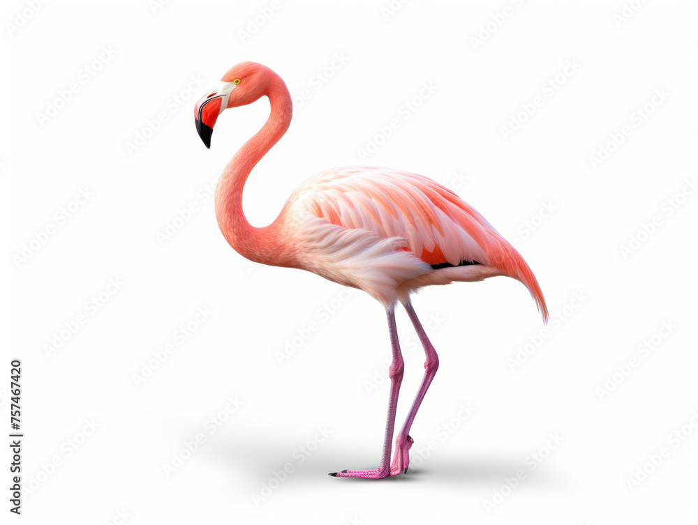 flamingo isolated on transparent background, transparency image, removed background