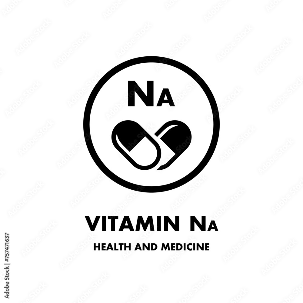 Vitamin Na vector icon. Vector icon for health. Icon vitamin pill.