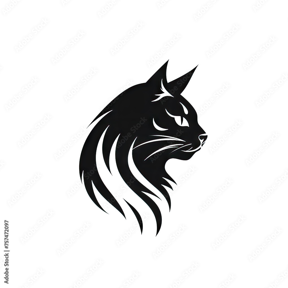 Fototapeta premium cat black logo illustration
